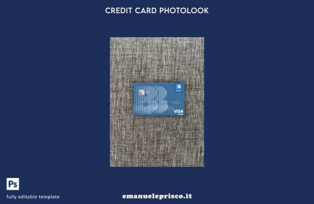 modello frontale photolook con carta di debito Visa Georgia Basis Bank in stile 